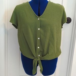 J Crew tie button down top